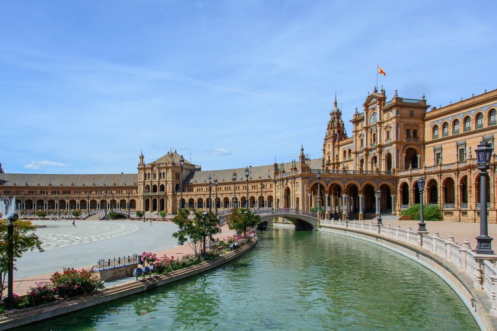 city square, spain, seville